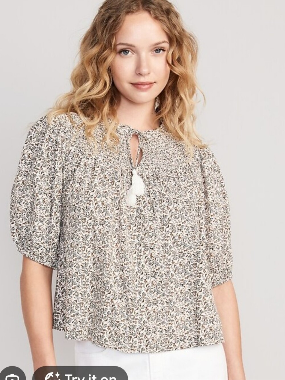 A New Day Blouse Puff Sleeves Size Large